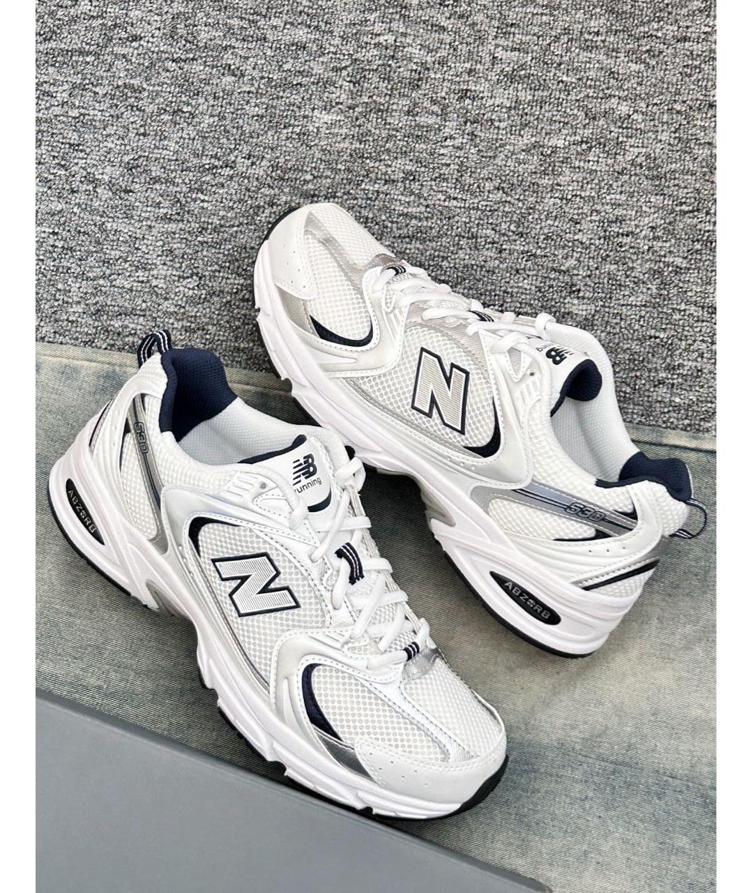 NEW BALANCE Белые текстильные кроссовки, фото 2
