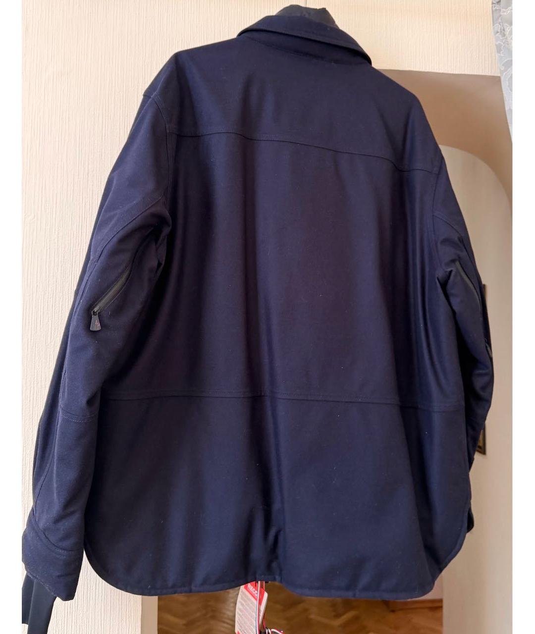 MONCLER Темно-синий полиэстеровый пуховик, фото 2