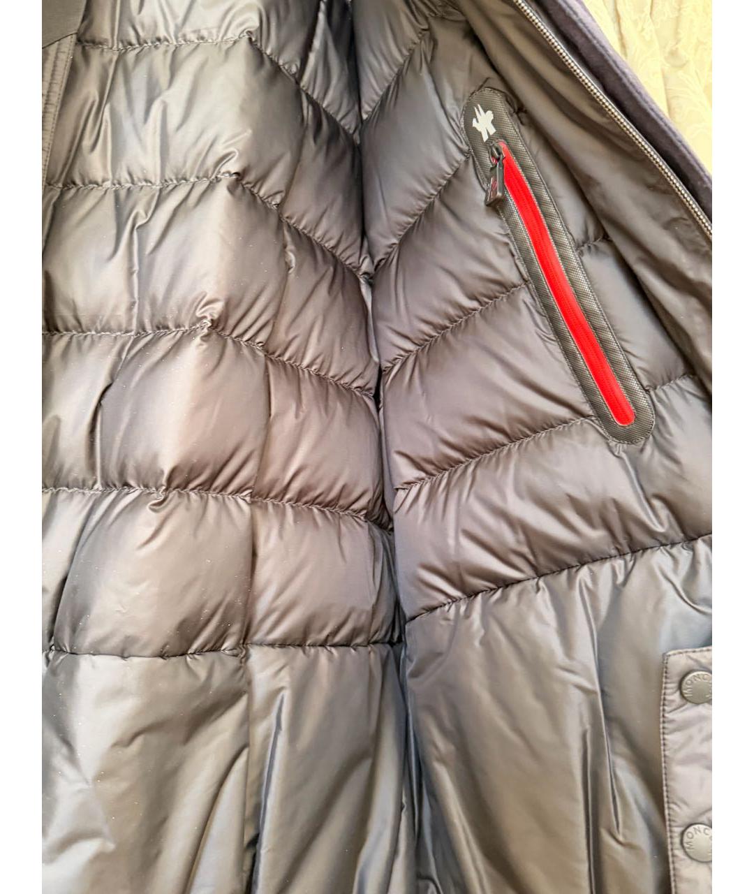 MONCLER Темно-синий полиэстеровый пуховик, фото 6