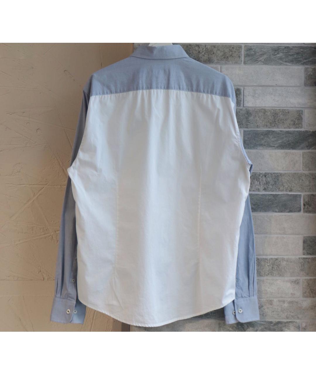 ARMANI JEANS Голубая хлопковая кэжуал рубашка, фото 2