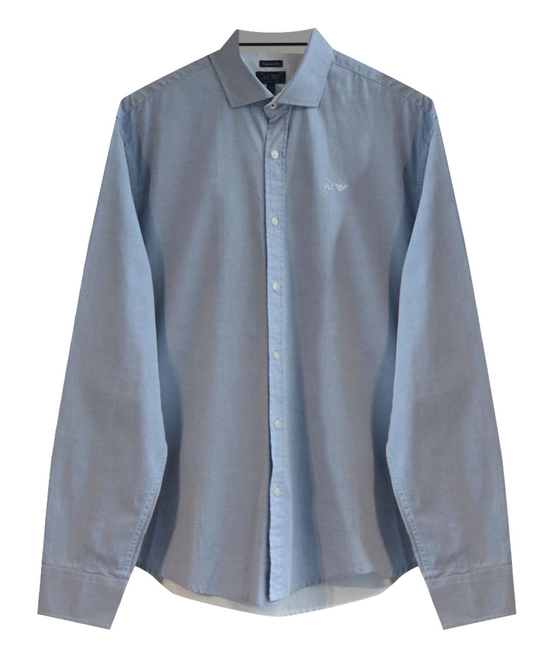 ARMANI JEANS Голубая хлопковая кэжуал рубашка, фото 1