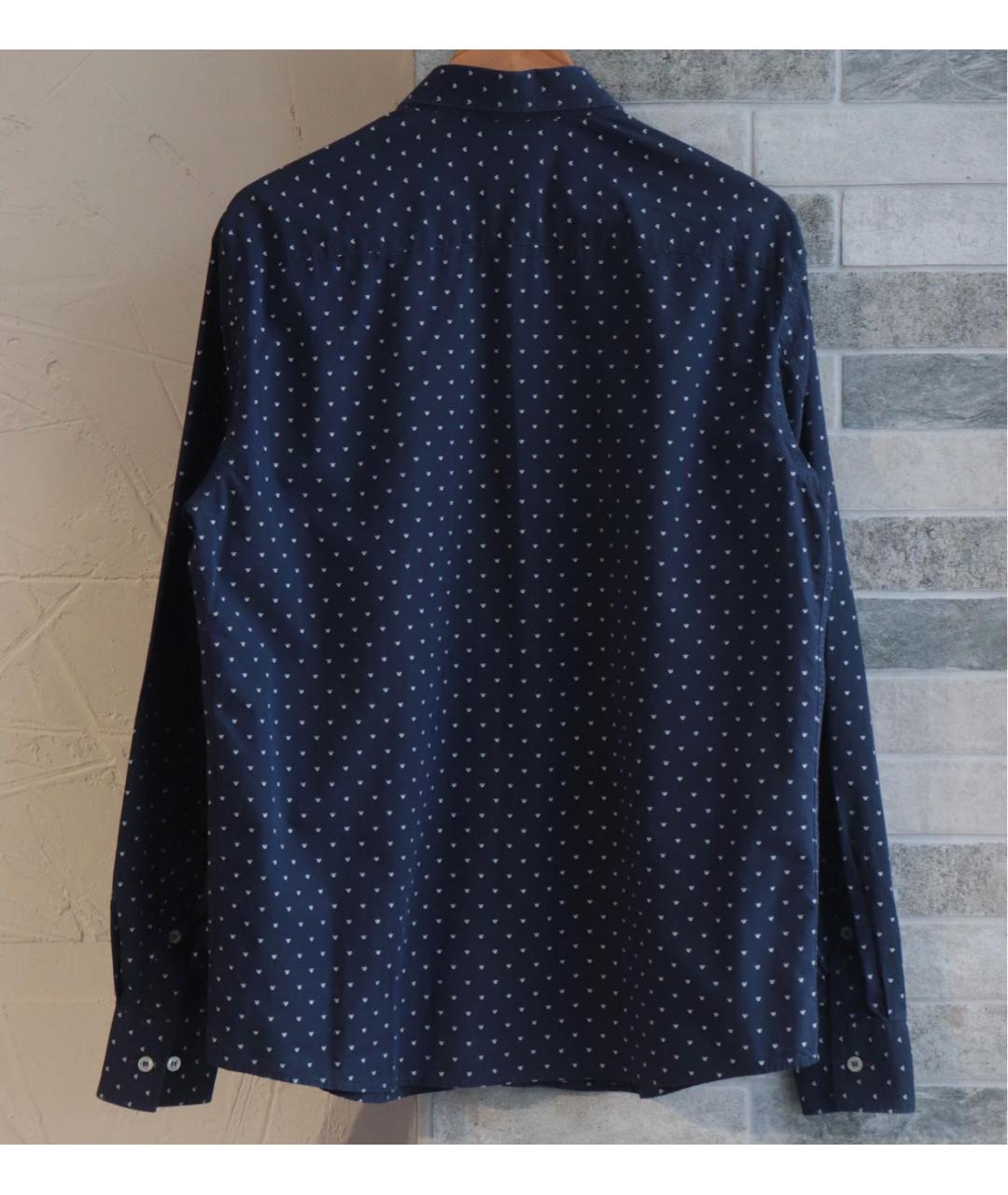 ARMANI JEANS Темно-синяя хлопковая кэжуал рубашка, фото 2