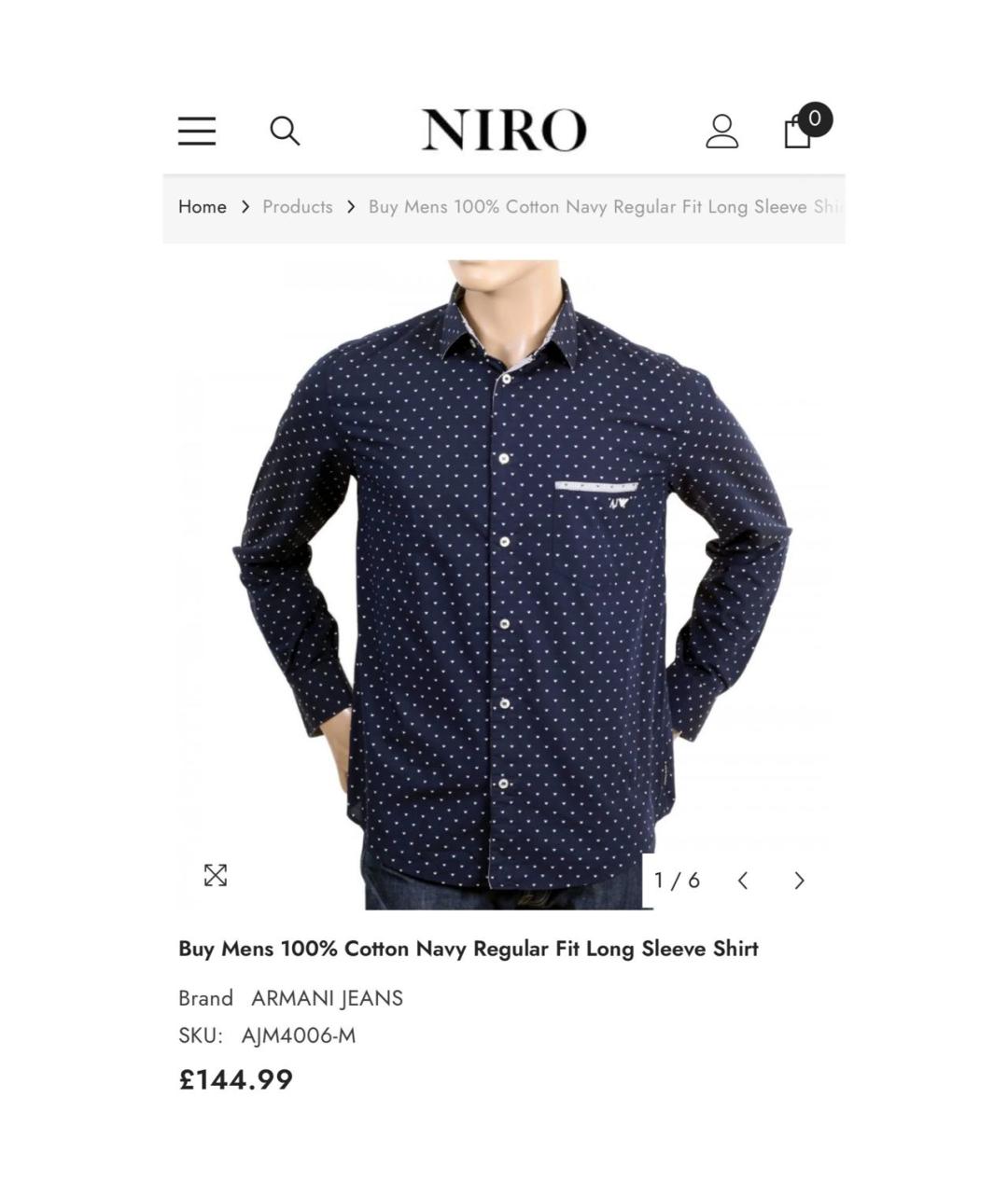 ARMANI JEANS Темно-синяя хлопковая кэжуал рубашка, фото 8