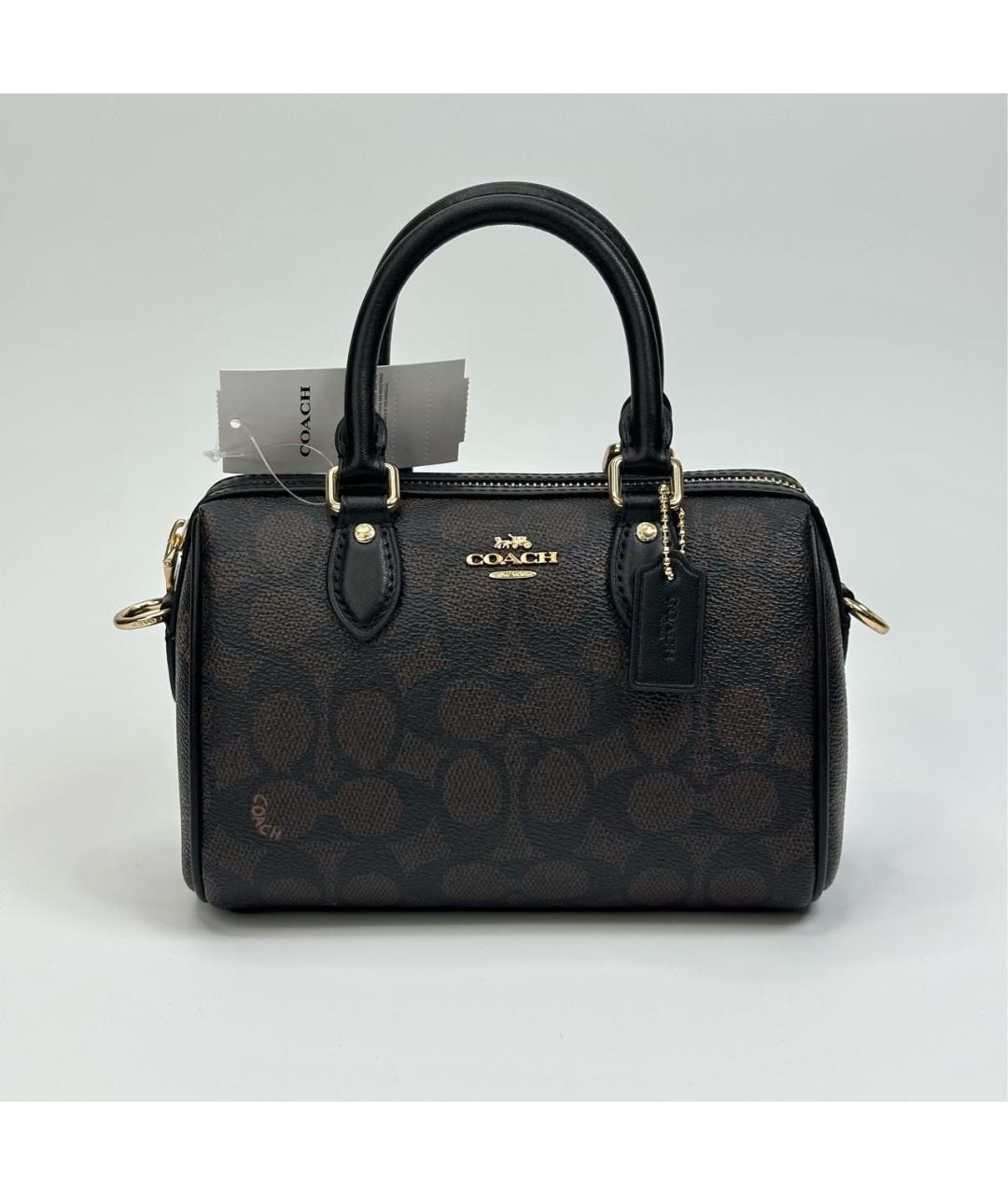 COACH Коричневая сумка с короткими ручками, фото 9