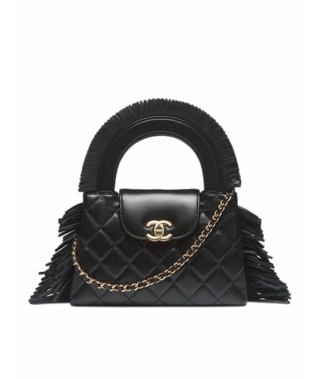 CHANEL Черная кожаная сумка с короткими ручками, фото 1