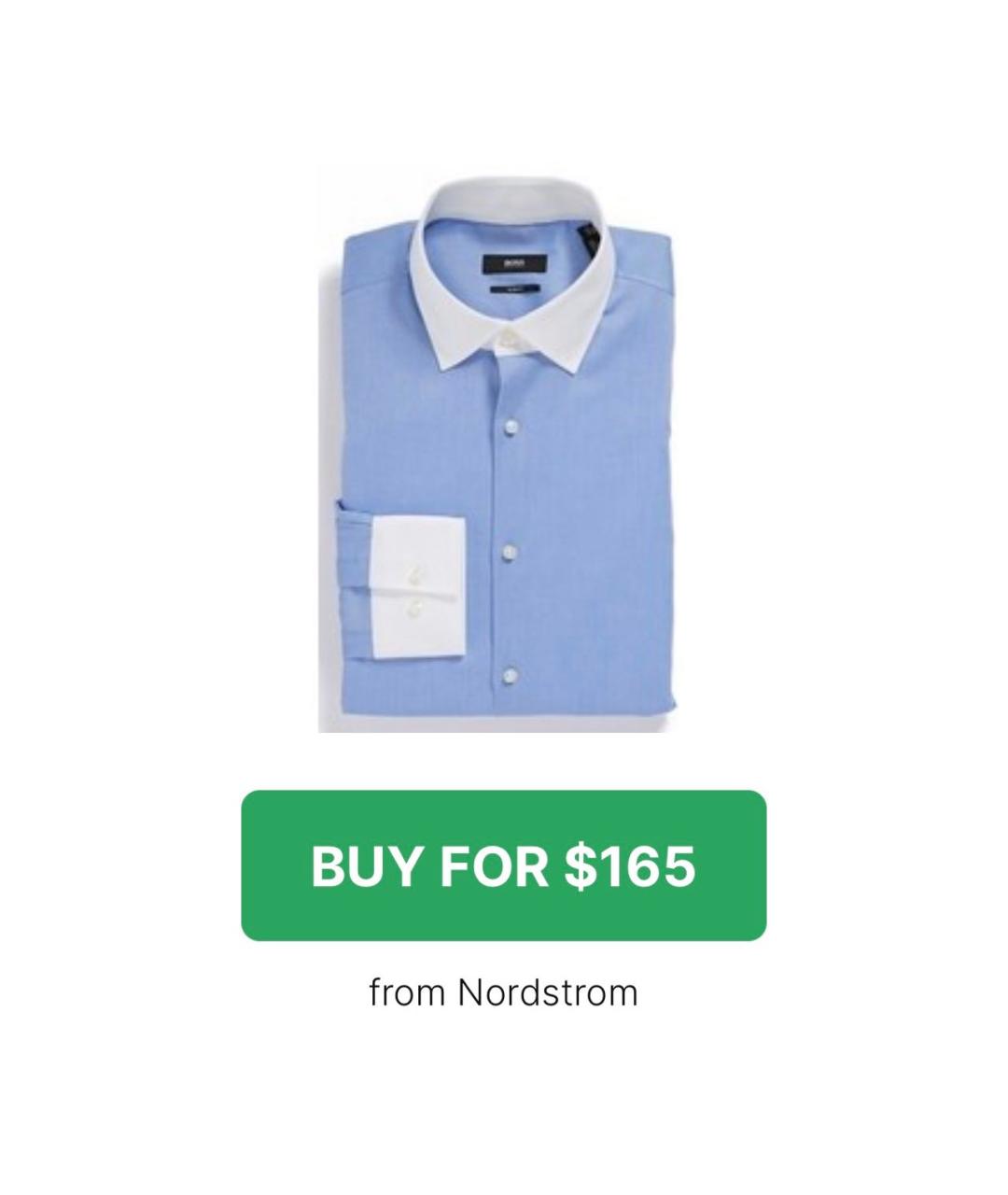 HUGO BOSS Синяя хлопковая классическая рубашка, фото 2