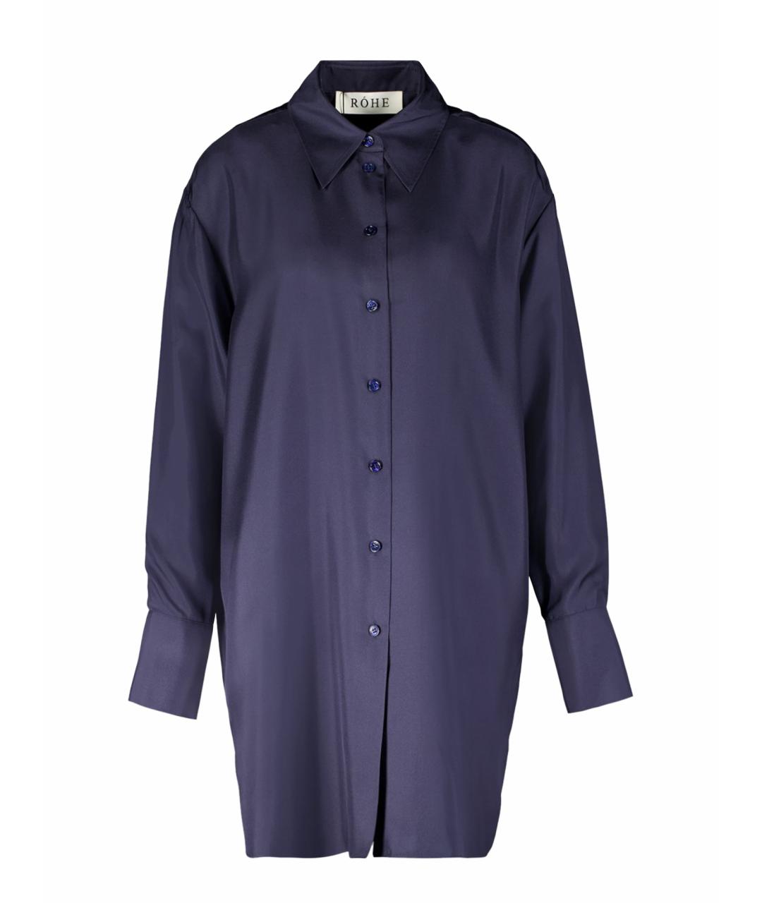 ROHE Темно-синяя шелковая рубашка, фото 1