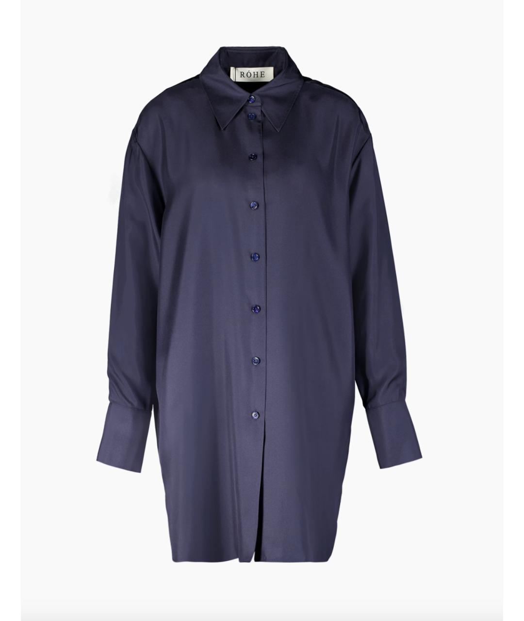 ROHE Темно-синяя шелковая рубашка, фото 3