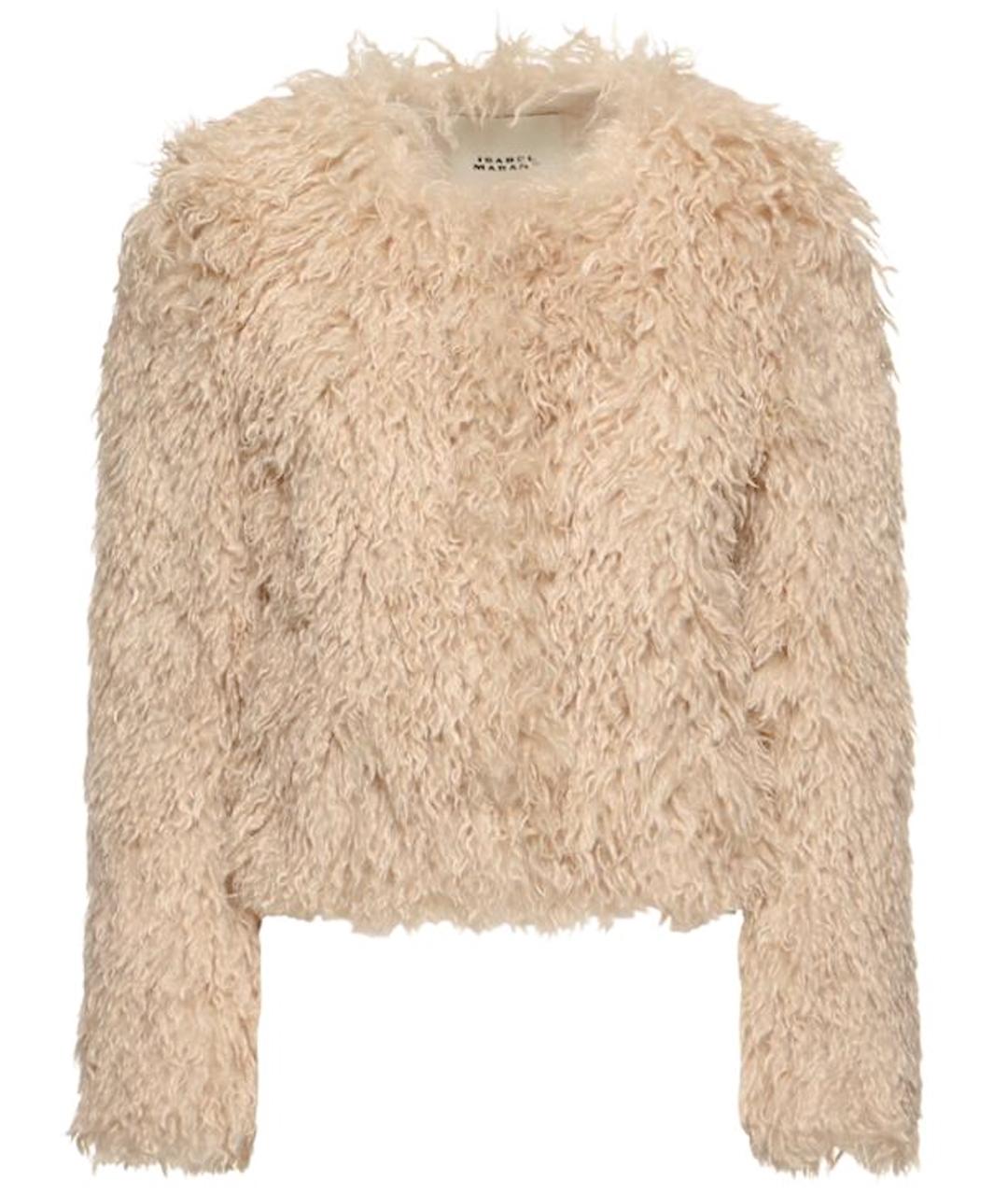 ISABEL MARANT Бежевая полиэстеровая шуба, фото 1