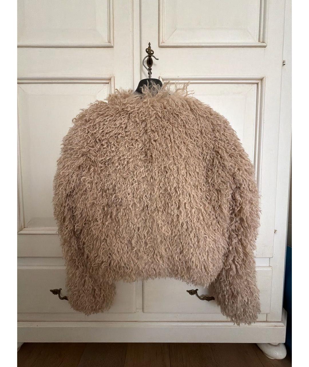 ISABEL MARANT Бежевая полиэстеровая шуба, фото 2