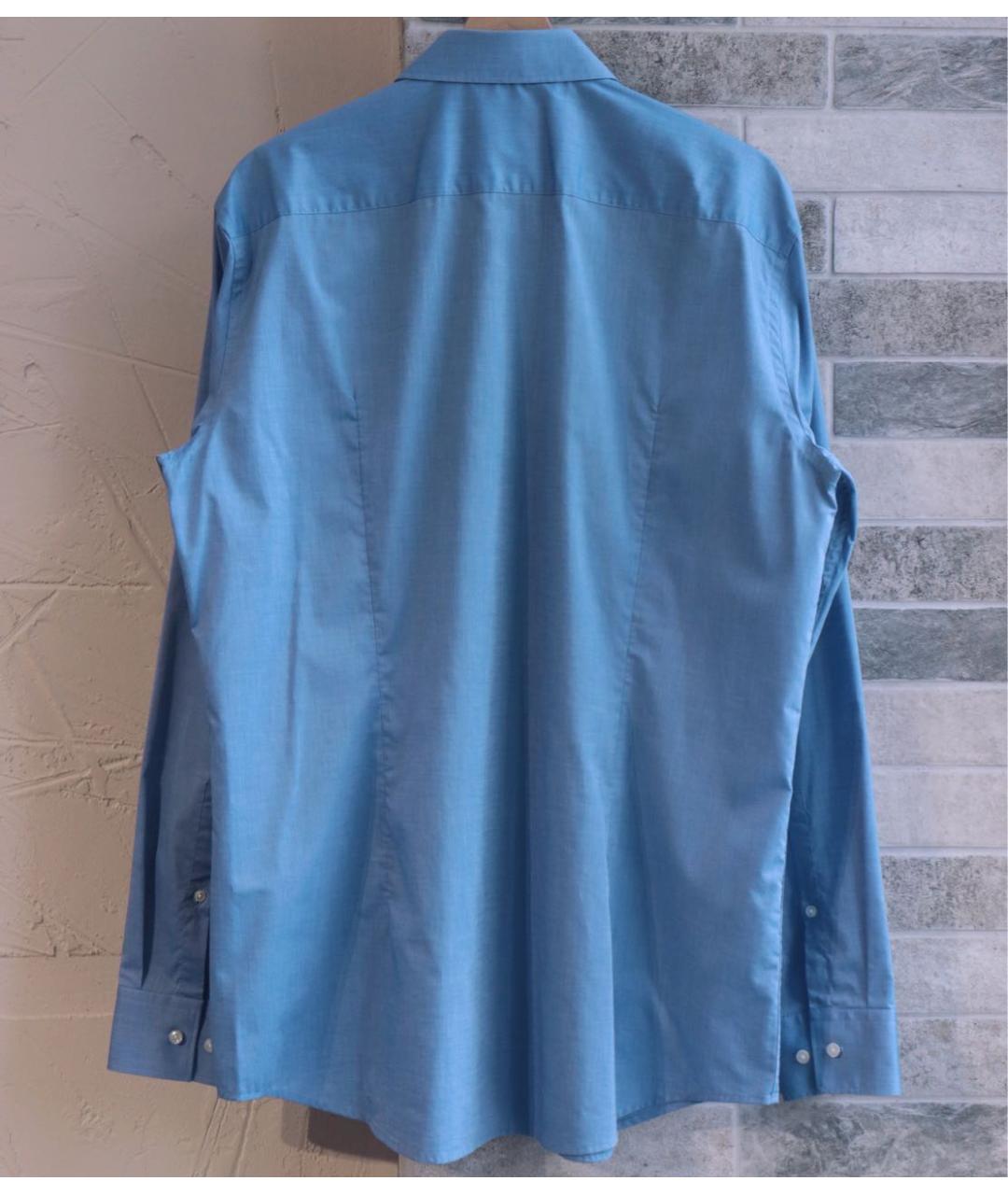 HUGO BOSS Голубая хлопковая классическая рубашка, фото 2