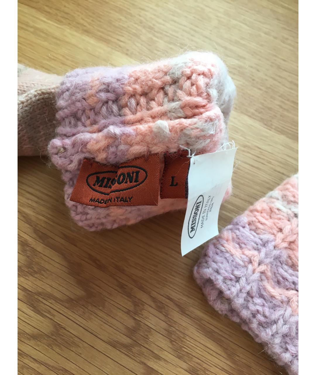 MISSONI Розовые шерстяные перчатки, фото 3