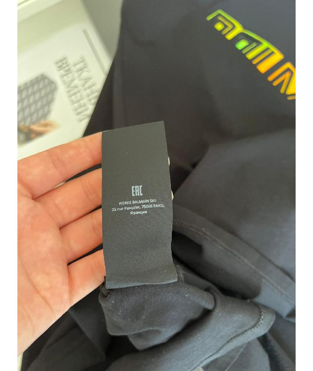 BALMAIN Черная футболка, фото 9