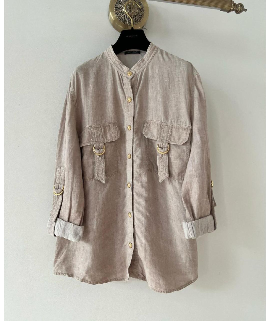 BALMAIN Бежевая льняная рубашка, фото 9