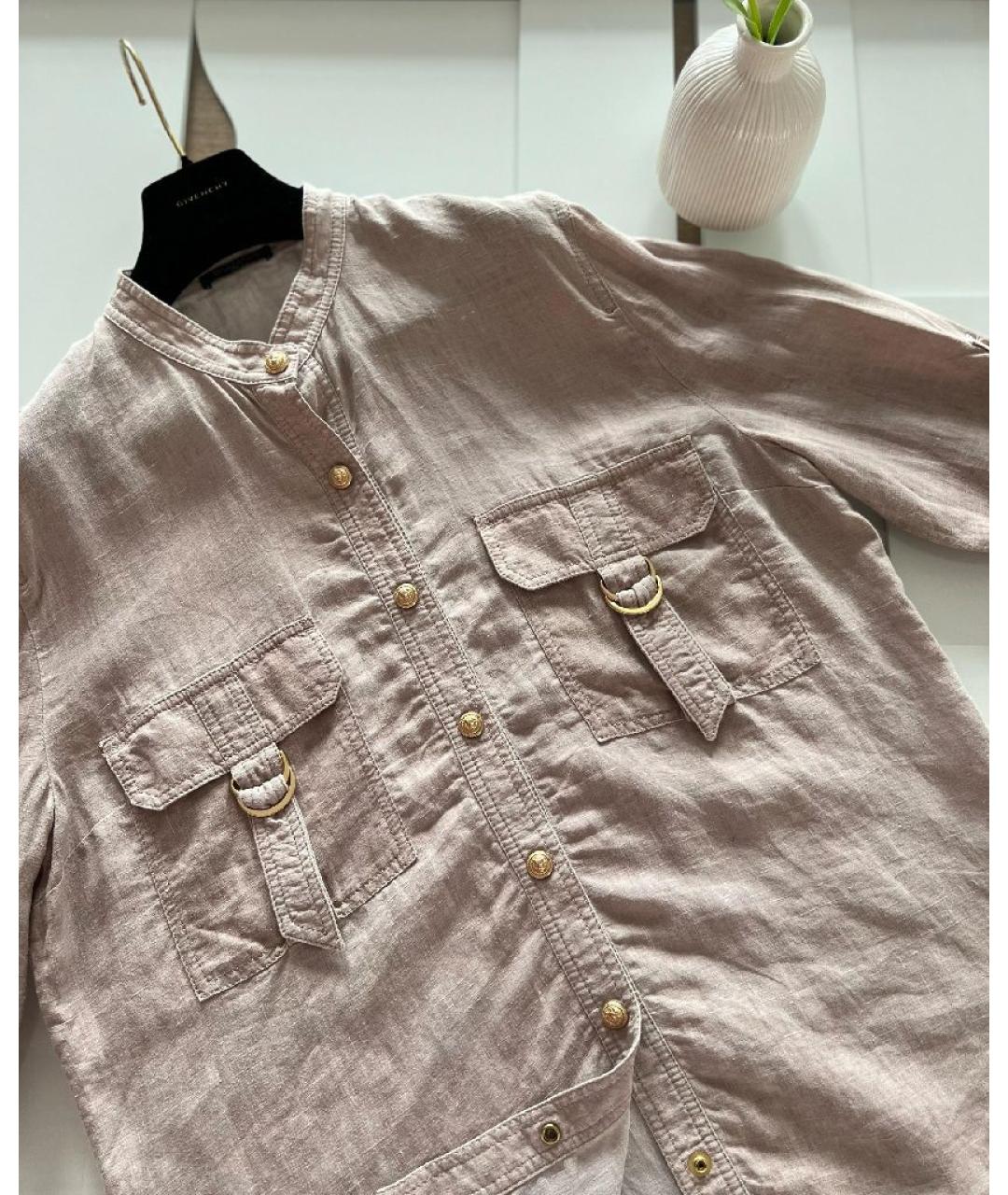 BALMAIN Бежевая льняная рубашка, фото 3