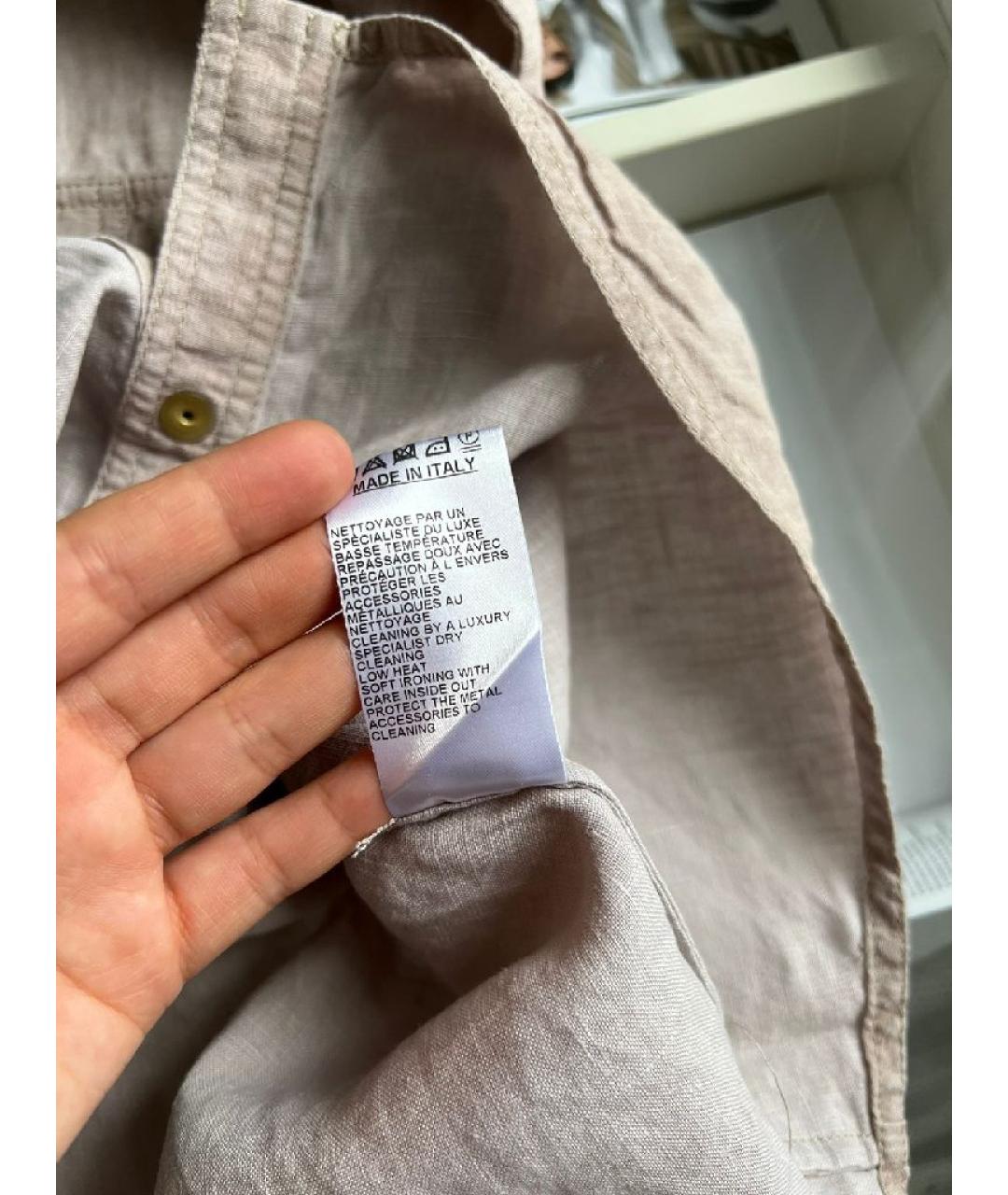 BALMAIN Бежевая льняная рубашка, фото 7