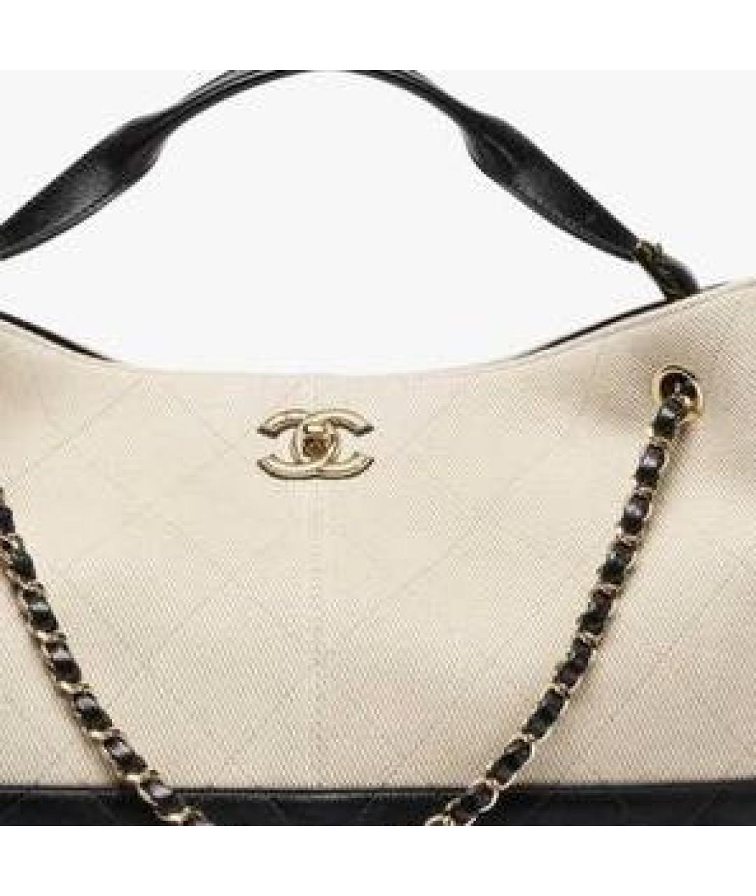 CHANEL Бежевая кожаная сумка с короткими ручками, фото 2