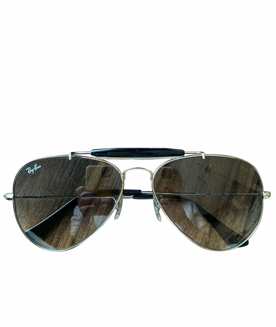 RAY BAN Серебряные металлические солнцезащитные очки, фото 1