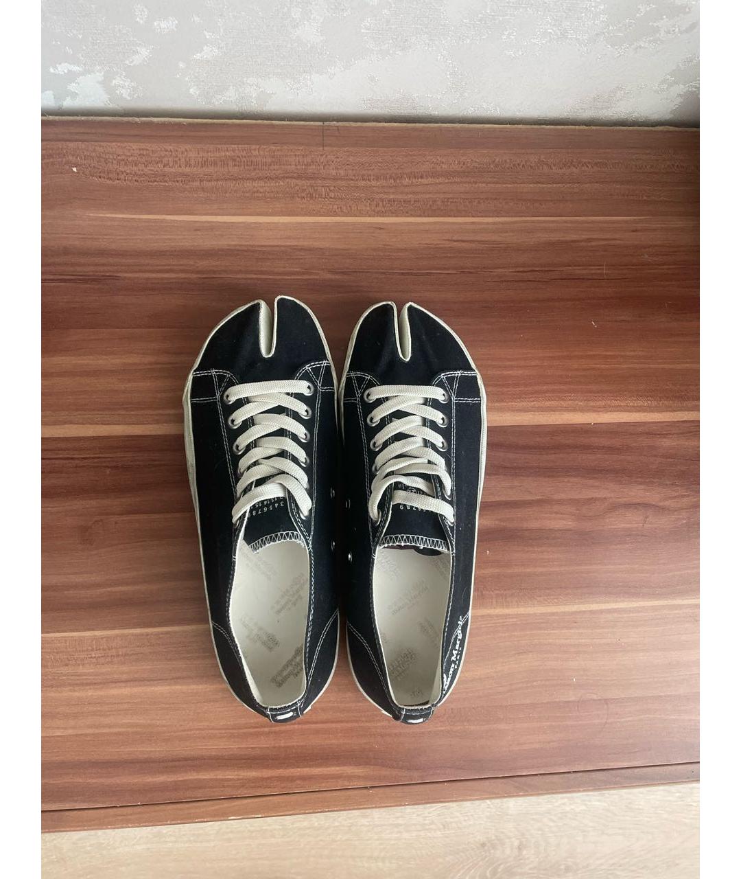 MAISON MARGIELA Черные текстильные низкие кроссовки / кеды, фото 3