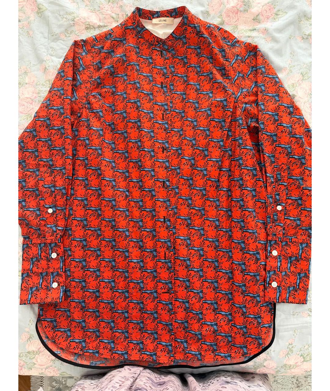 CELINE Оранжевая хлопковая рубашка, фото 5