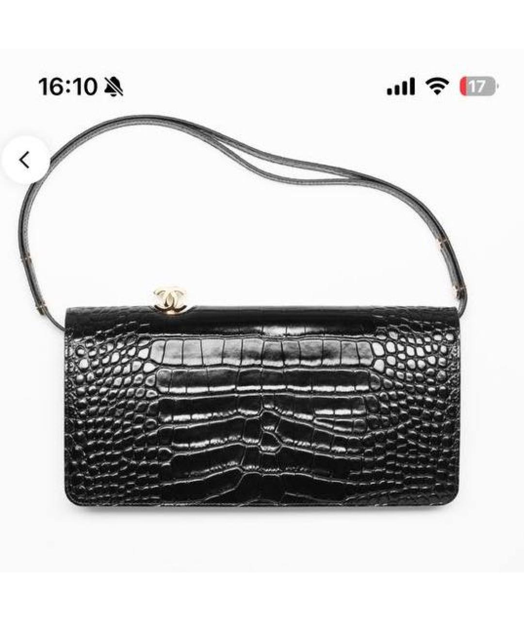 CHANEL Черная кожаная сумка с короткими ручками, фото 3