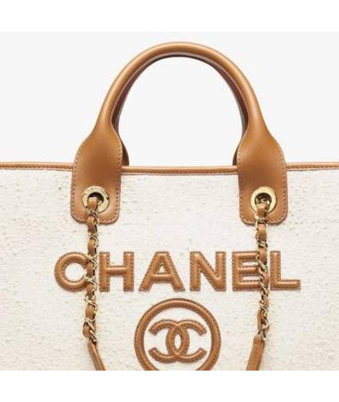 CHANEL Бежевая сумка с короткими ручками, фото 2
