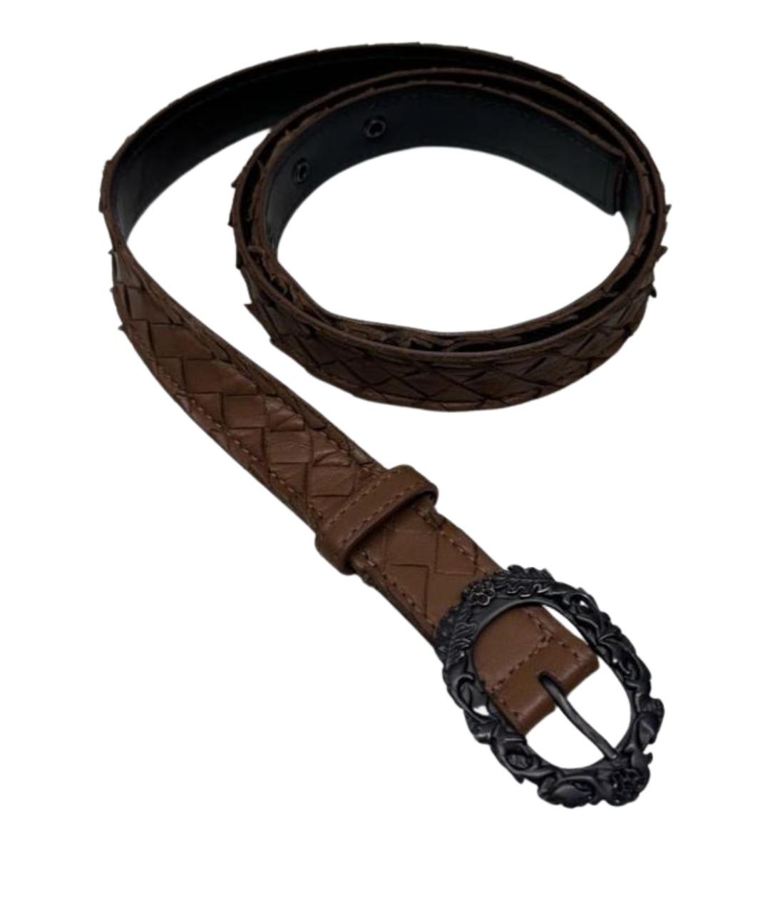 BOTTEGA VENETA Коричневый кожаный ремень, фото 1