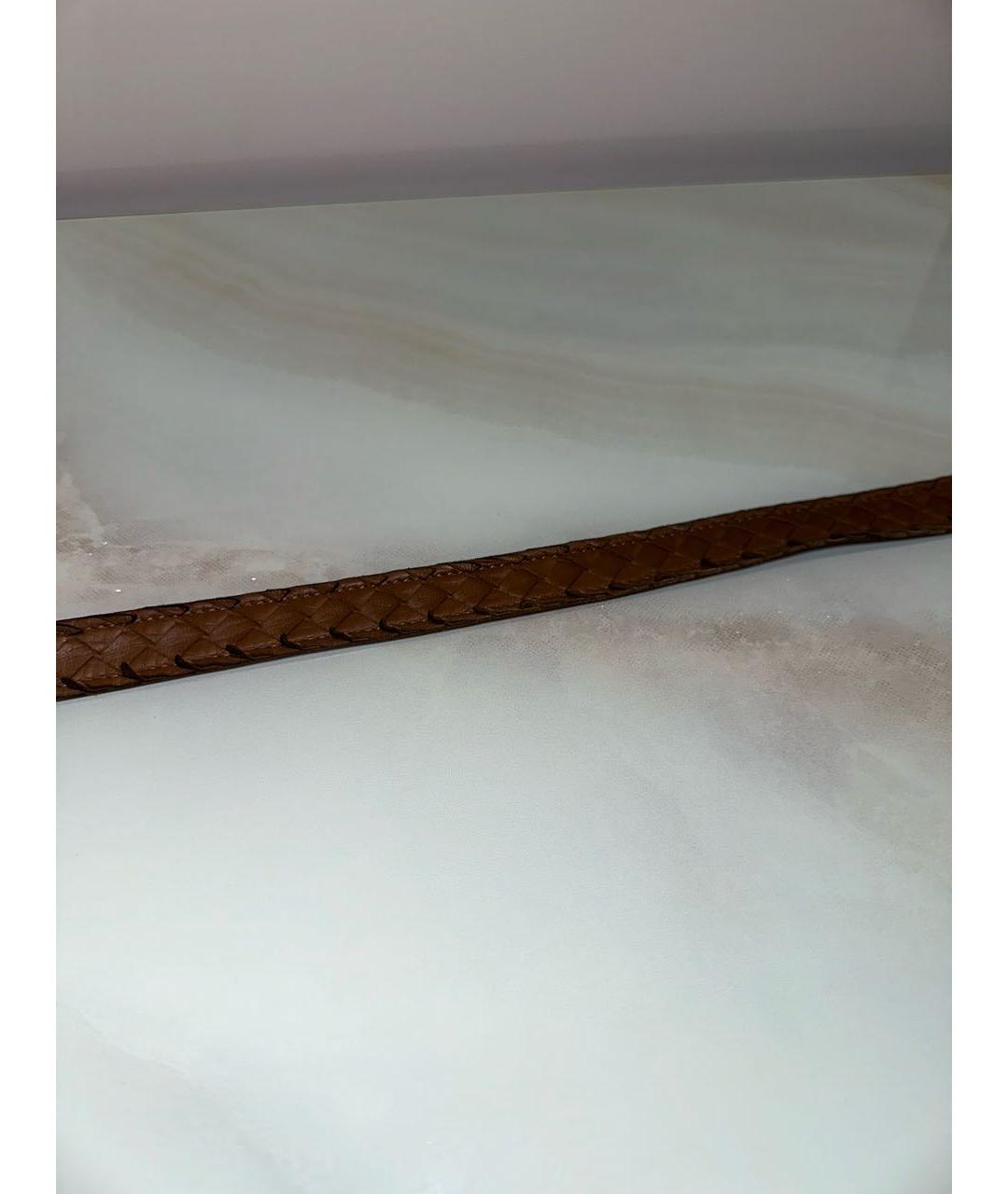 BOTTEGA VENETA Коричневый кожаный ремень, фото 6