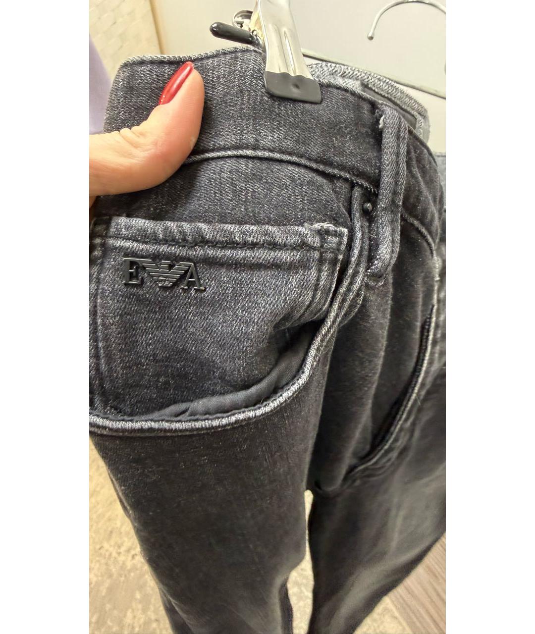 EMPORIO ARMANI Черные хлопковые джинсы скинни, фото 3
