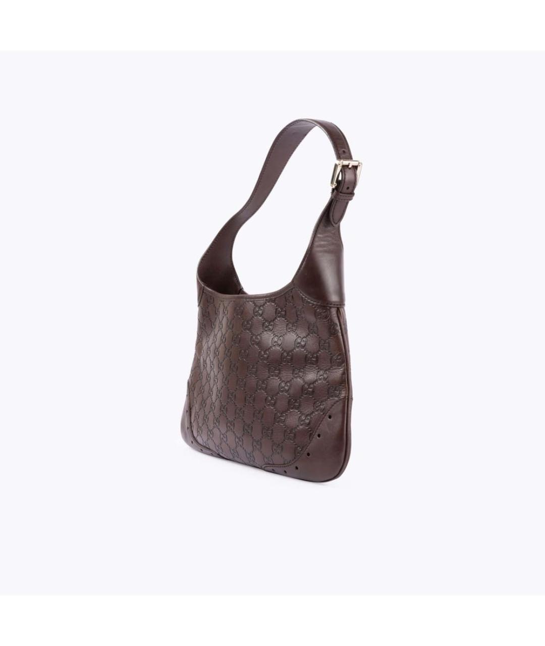 GUCCI Коричневая кожаная сумка с короткими ручками, фото 3