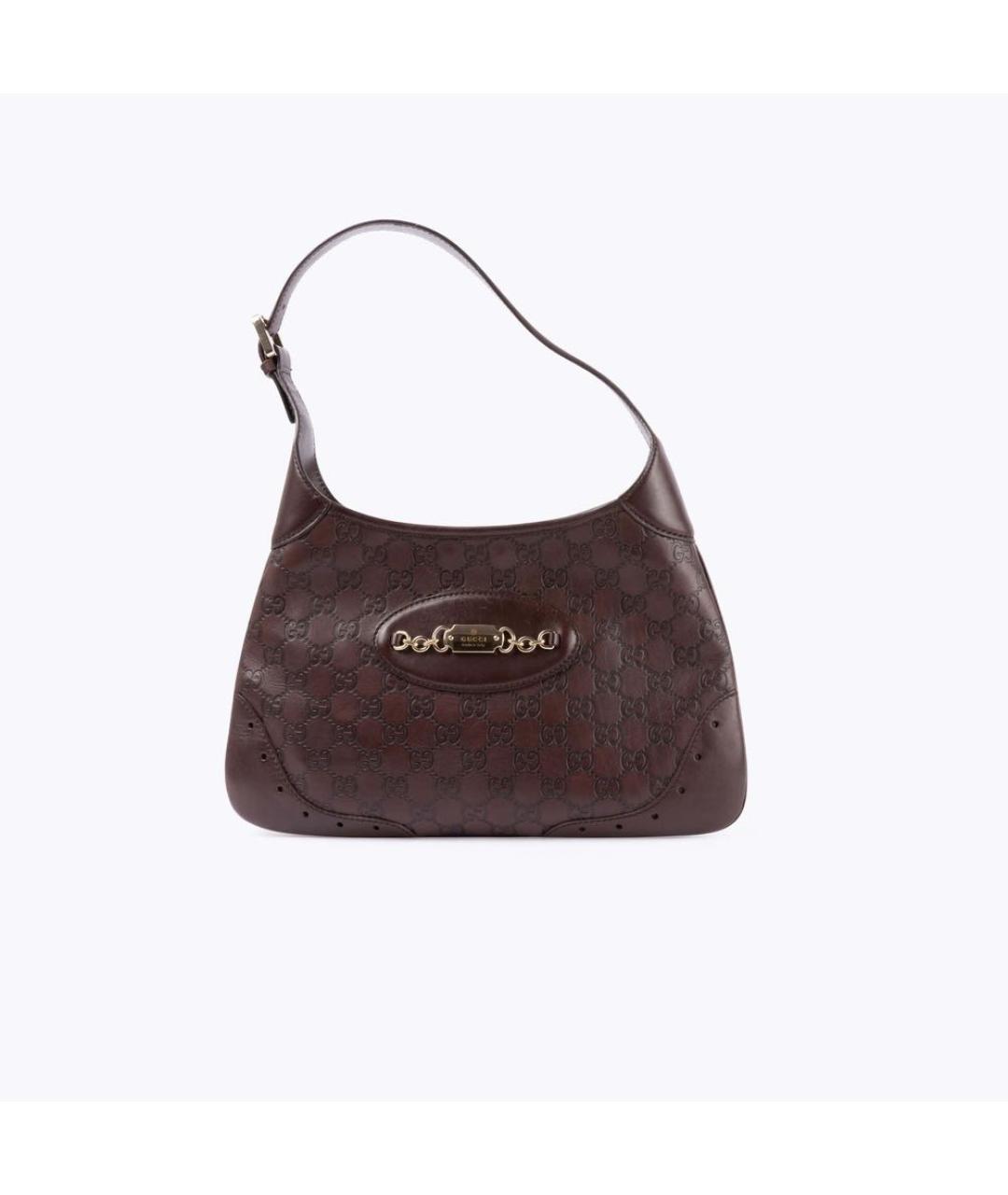 GUCCI Коричневая кожаная сумка с короткими ручками, фото 8