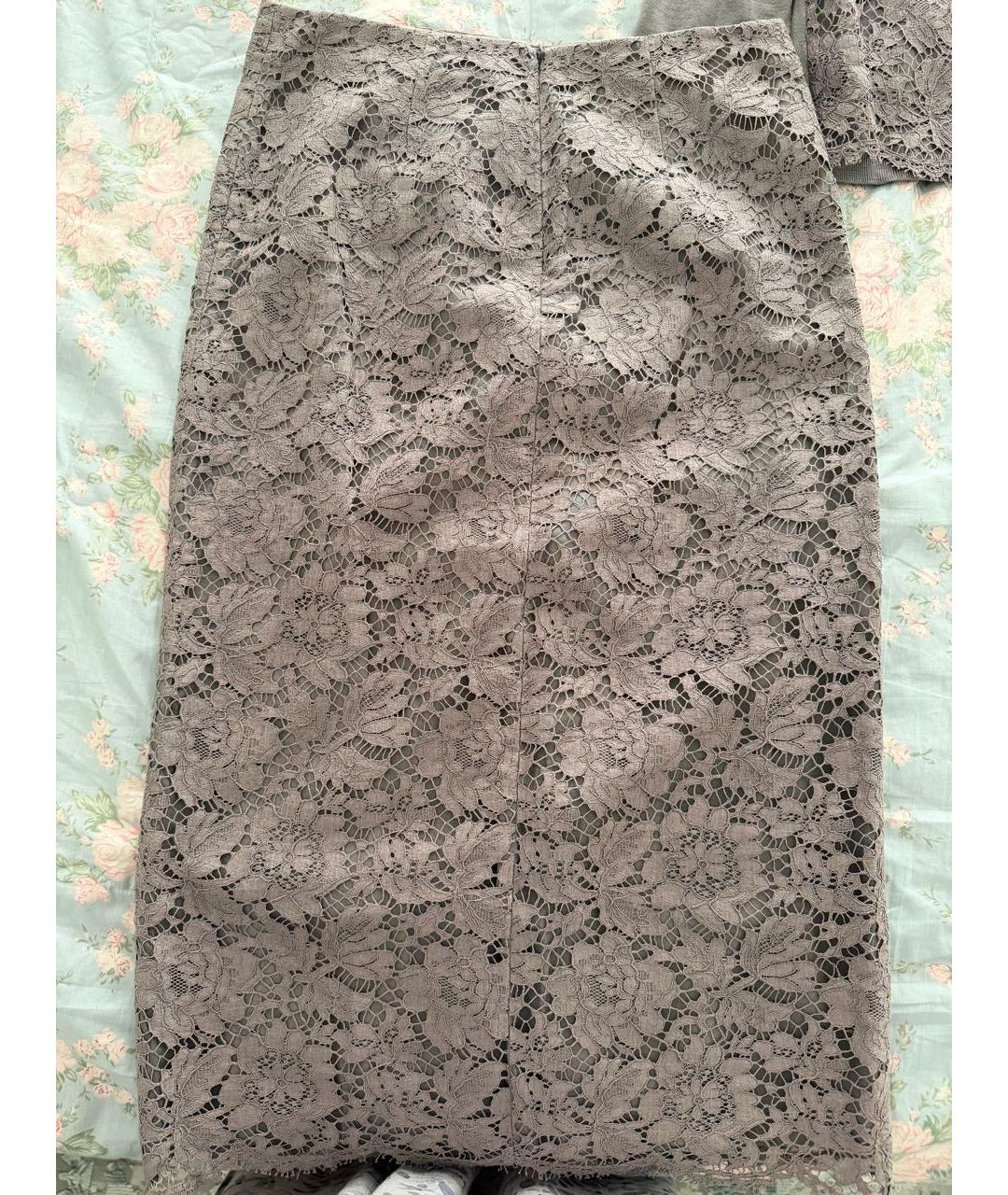 VALENTINO Серый кружевной костюм с юбками, фото 3