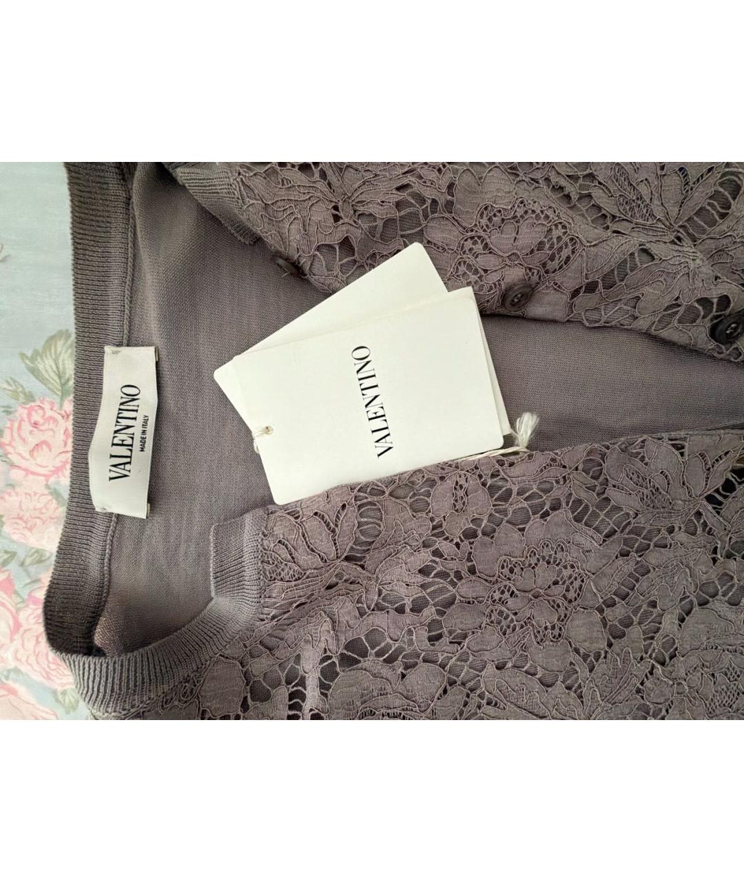 VALENTINO Серый кружевной костюм с юбками, фото 5