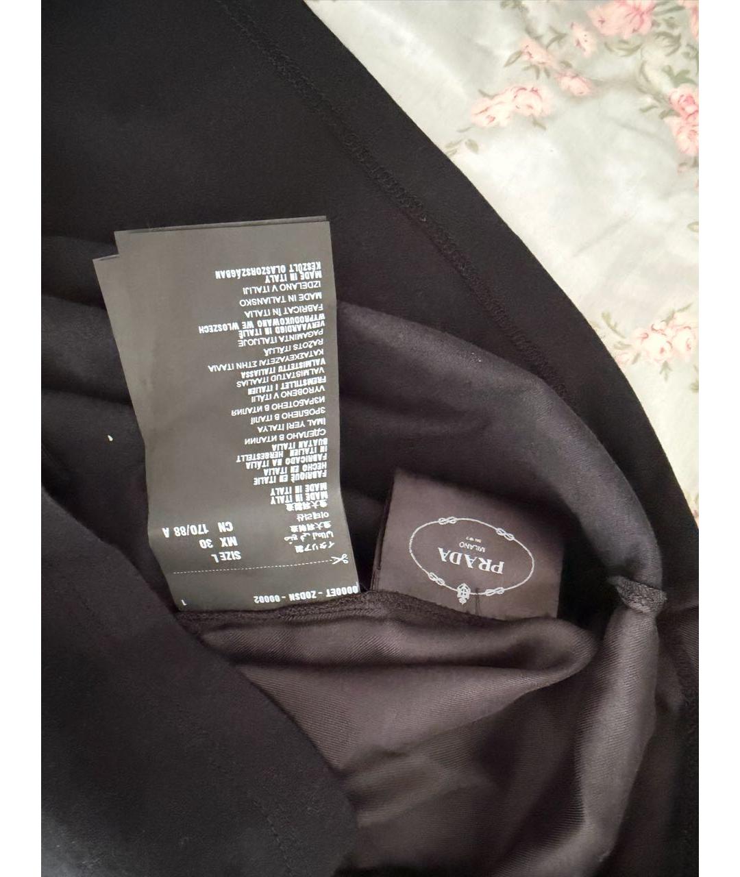 PRADA Черная шелковая футболка, фото 5