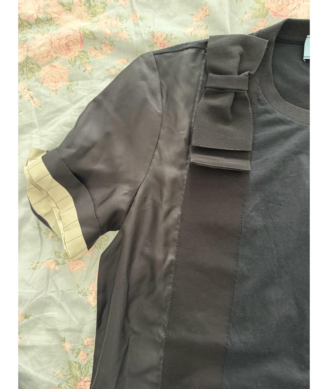 PRADA Черная шелковая футболка, фото 4