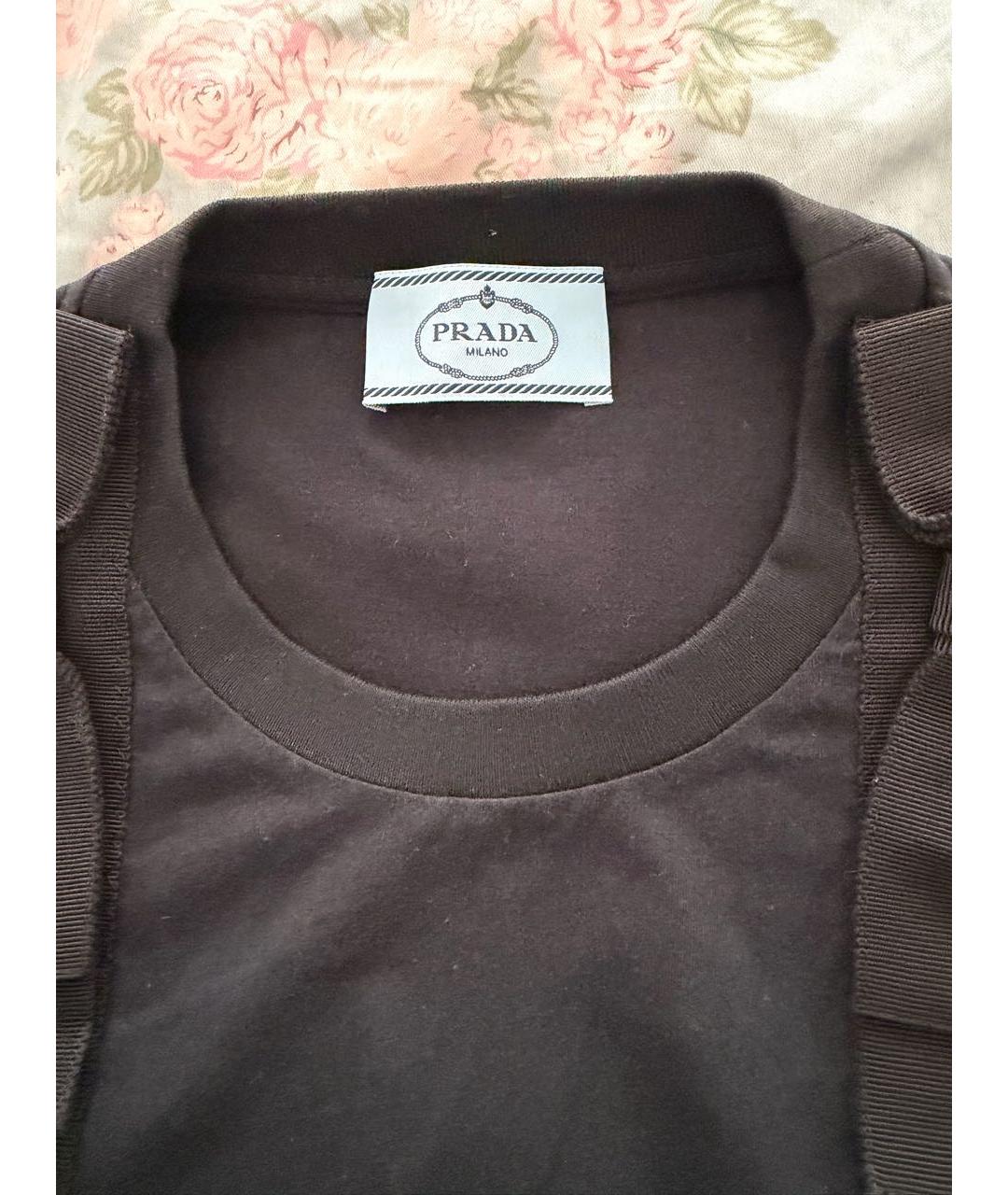 PRADA Черная шелковая футболка, фото 3