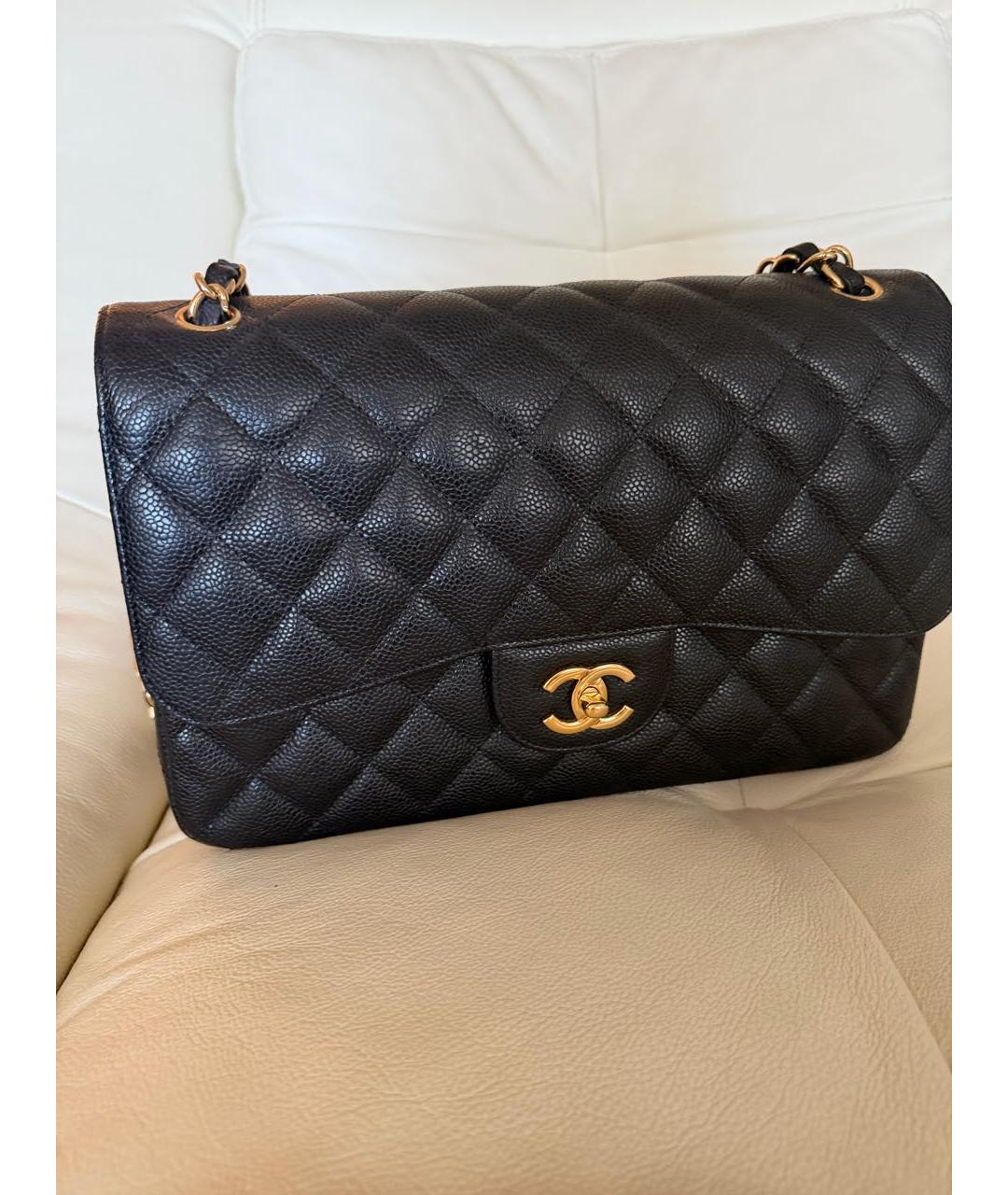 CHANEL Черная кожаная сумка через плечо, фото 2