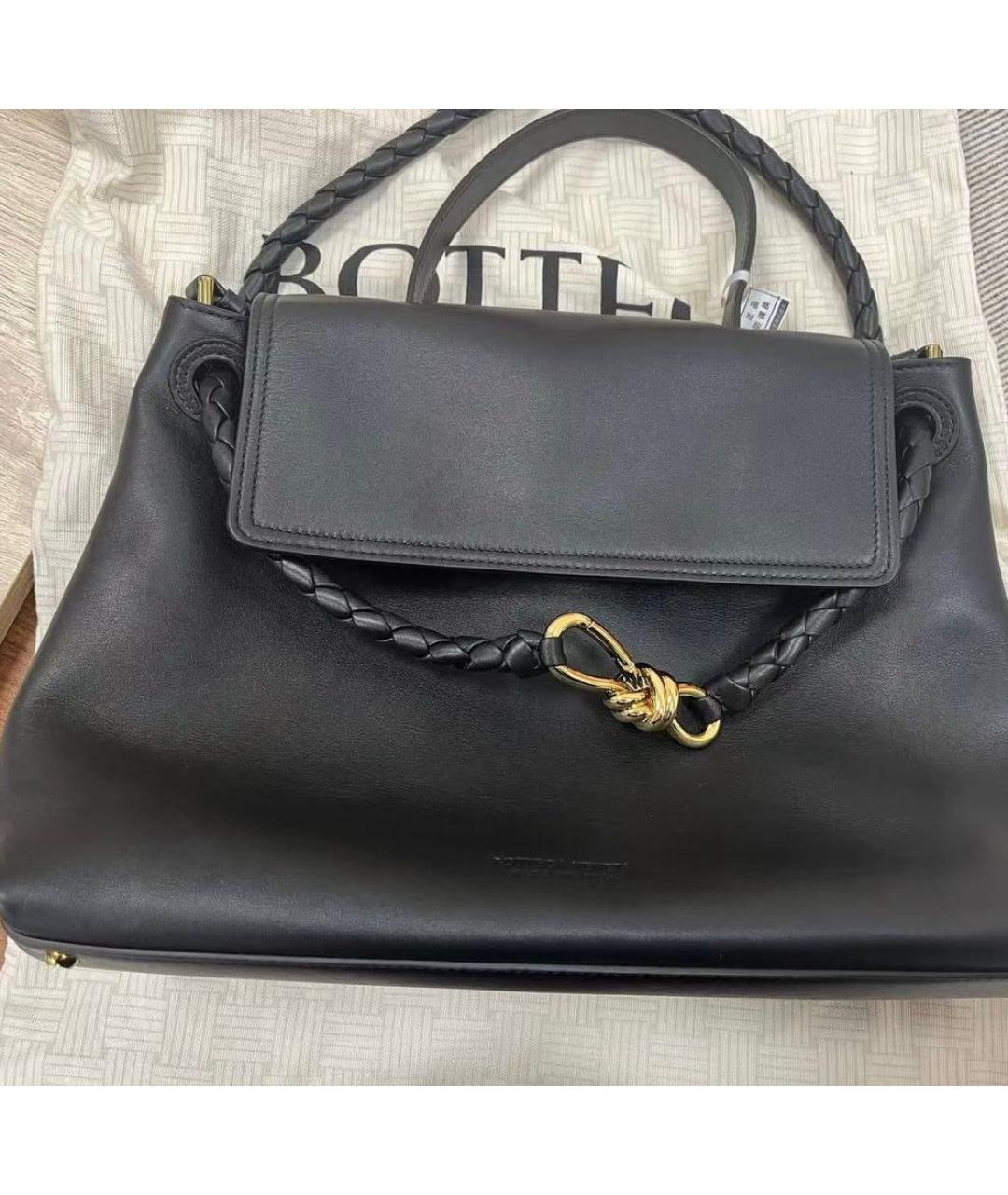 BOTTEGA VENETA Черная кожаная сумка через плечо, фото 2