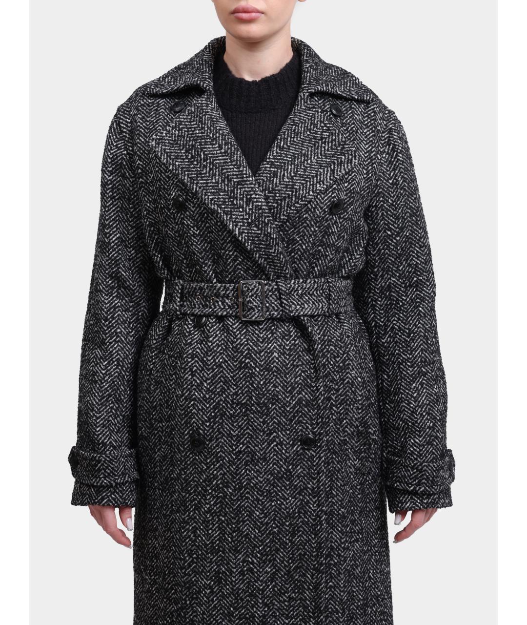 HUGO Серое хлопковое пальто, фото 2