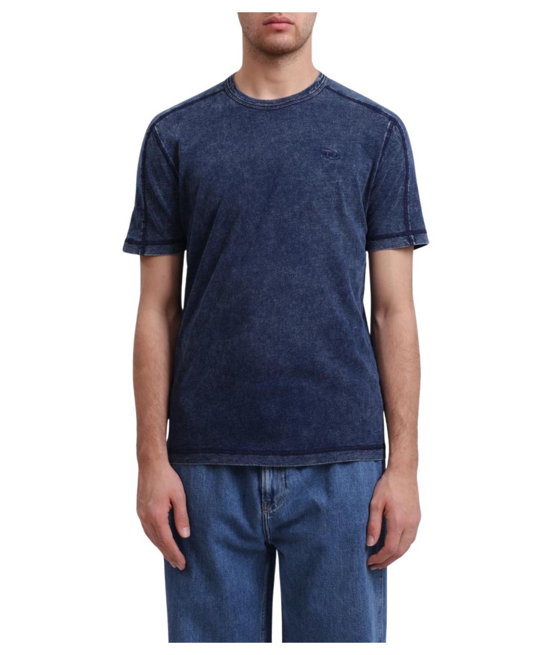 DIESEL Синяя хлопковая футболка, фото 1