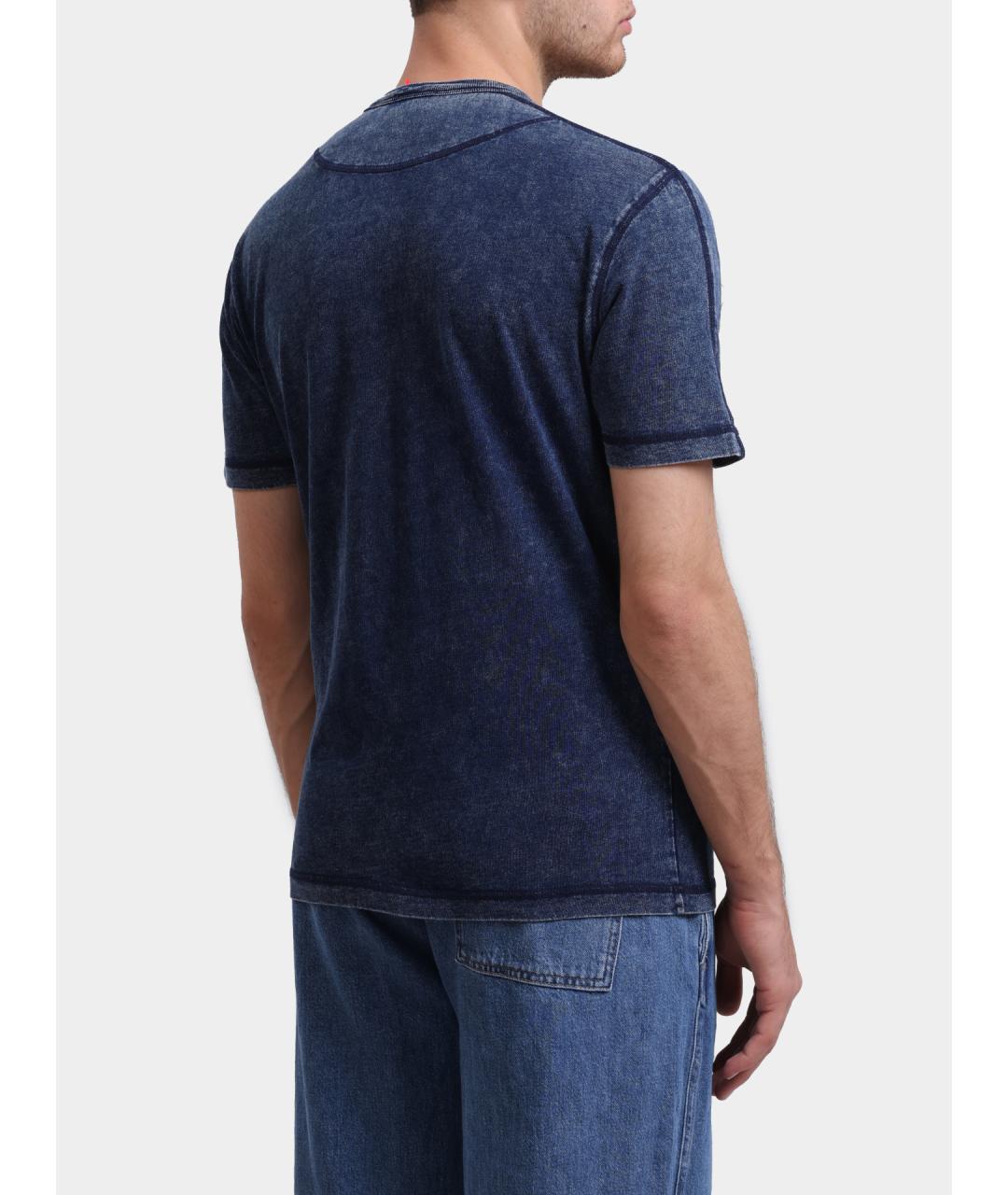 DIESEL Синяя хлопковая футболка, фото 5