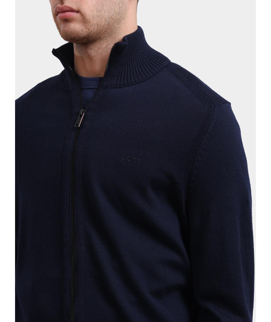 HUGO BOSS Темно-синий шерстяной джемпер / свитер, фото 4