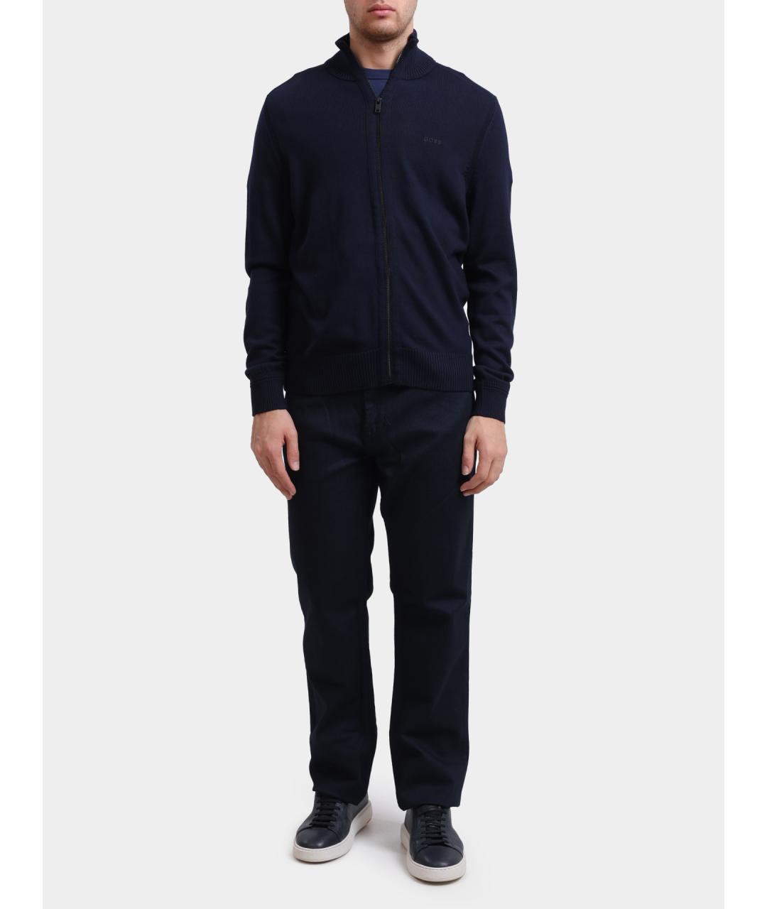 HUGO BOSS Темно-синий шерстяной джемпер / свитер, фото 2