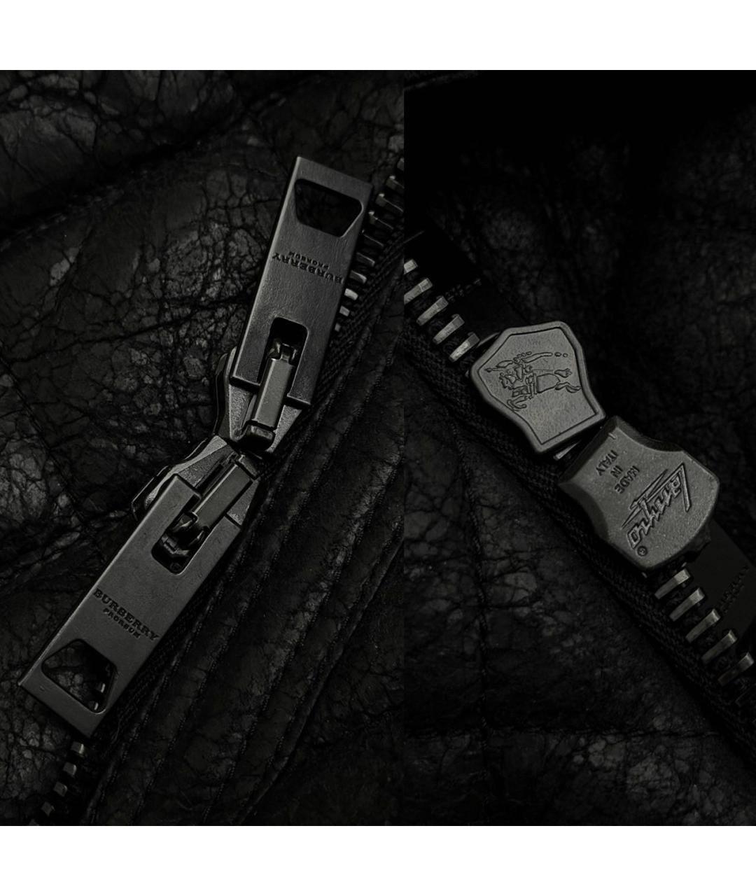 BURBERRY Черная кожаная дубленка, фото 6