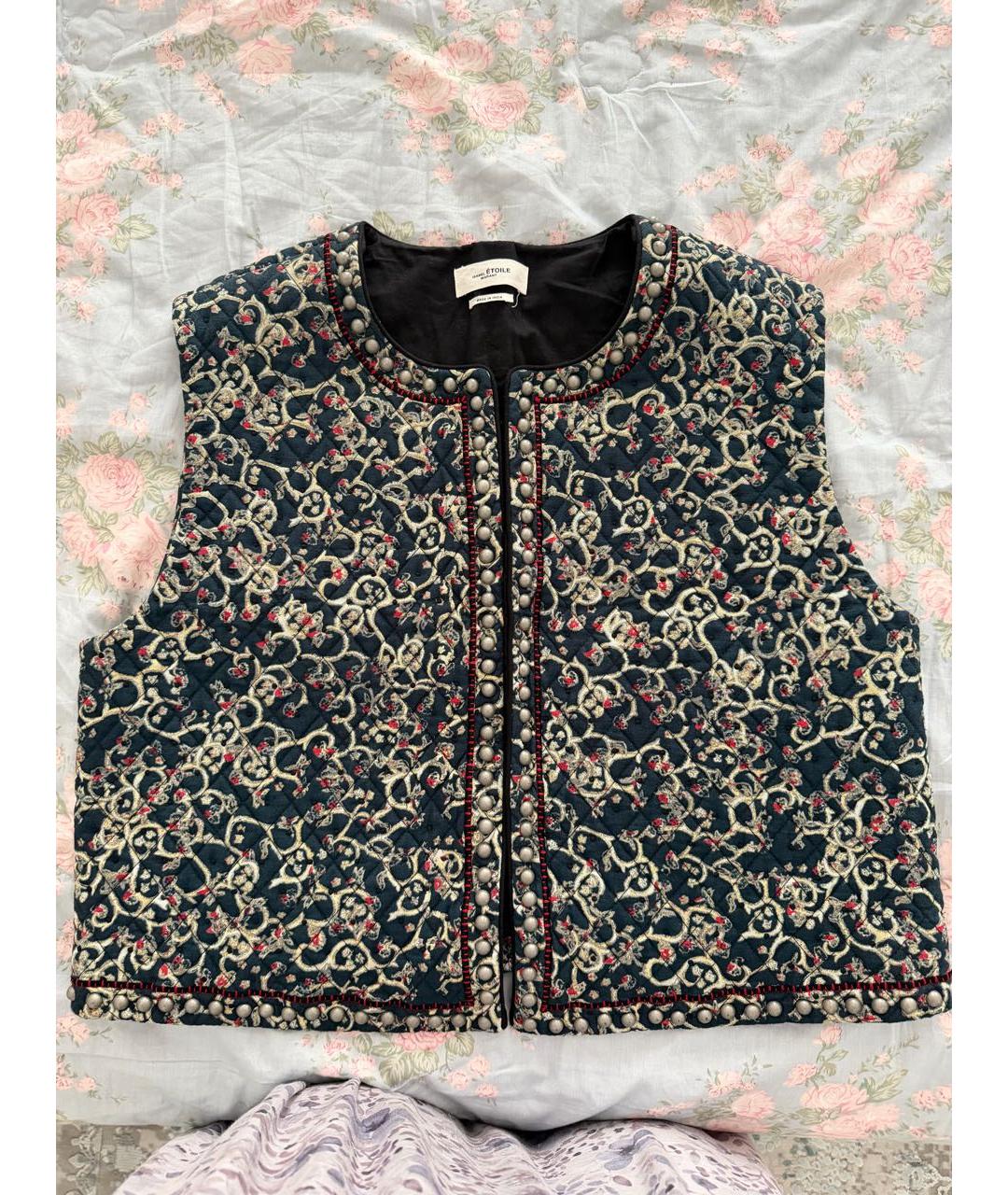 ISABEL MARANT ETOILE Темно-синий хлопковый жилет, фото 5
