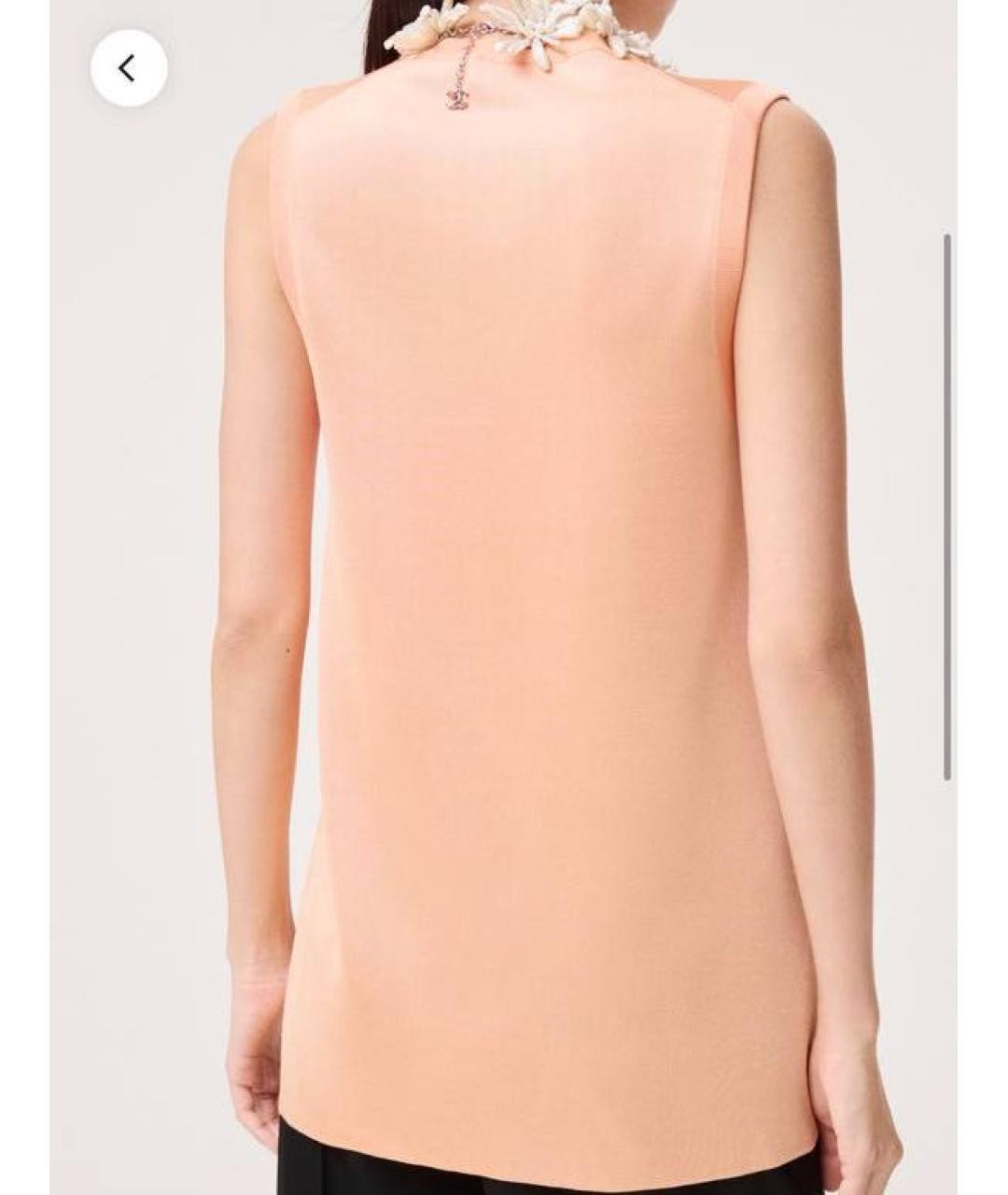 CHANEL Бежевая шелковая майка, фото 2