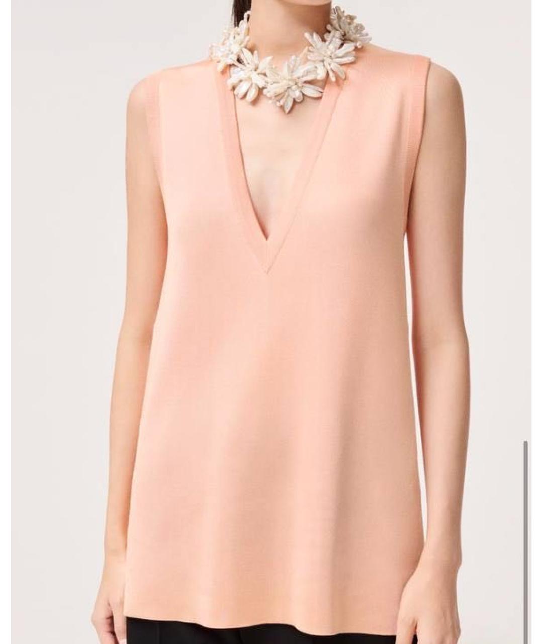 CHANEL Бежевая шелковая майка, фото 3