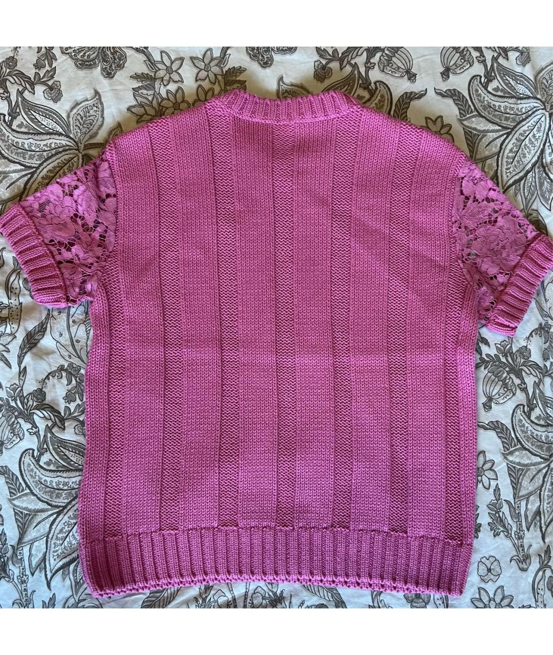 VALENTINO Розовый хлопковый джемпер / свитер, фото 2