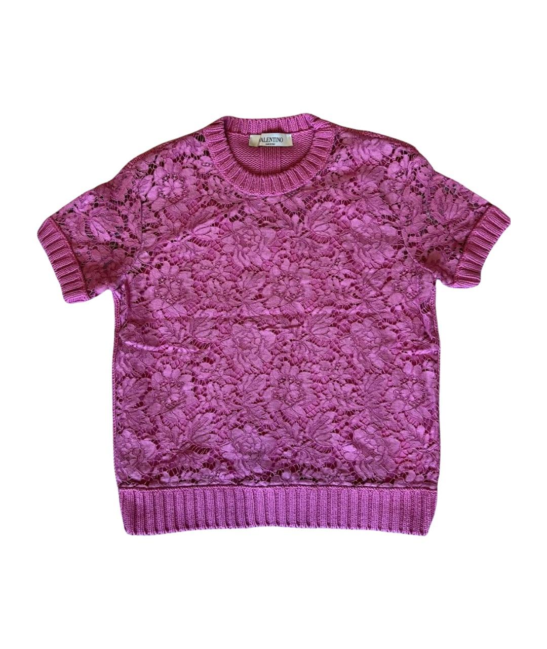 VALENTINO Розовый хлопковый джемпер / свитер, фото 1