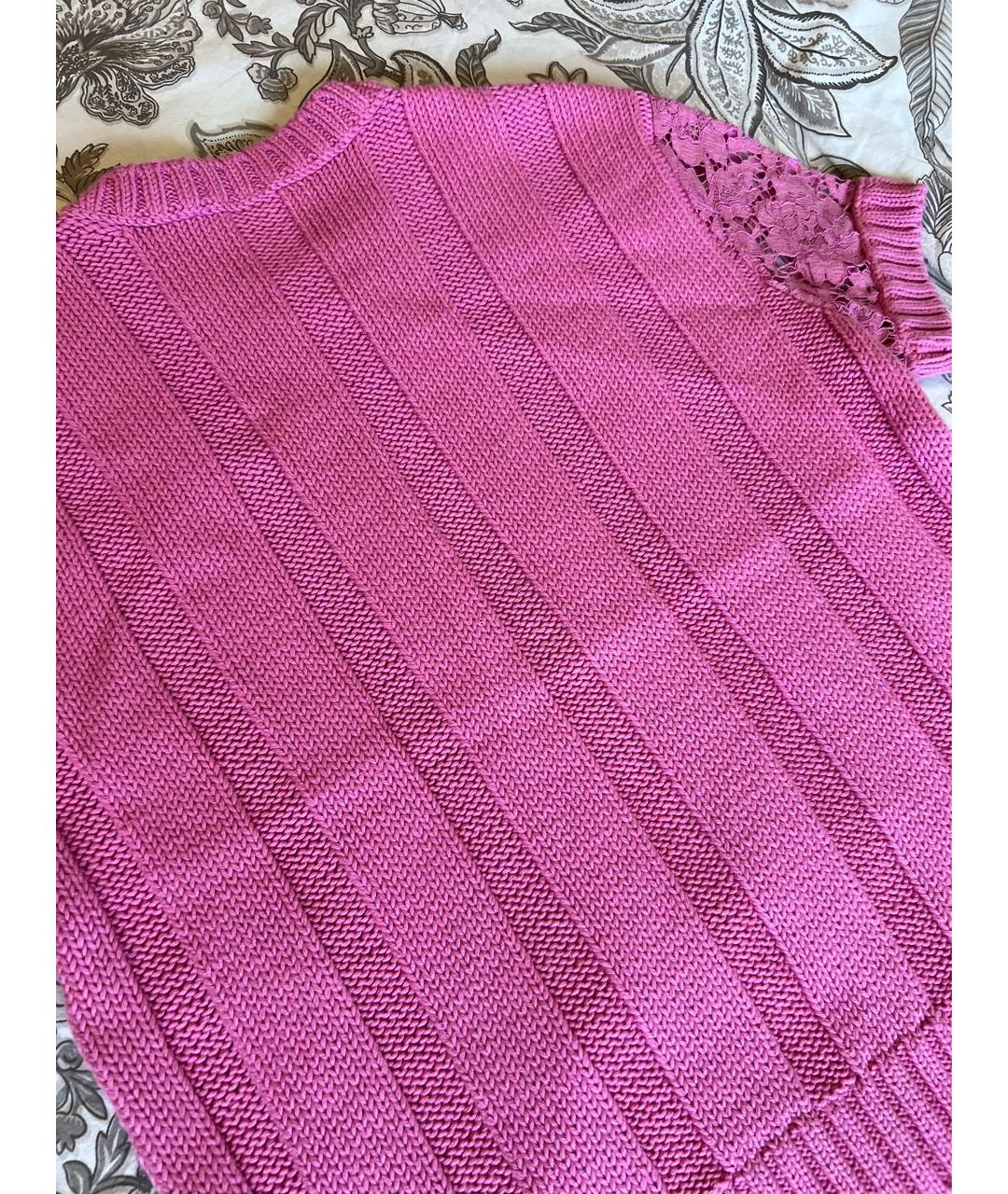 VALENTINO Розовый хлопковый джемпер / свитер, фото 3